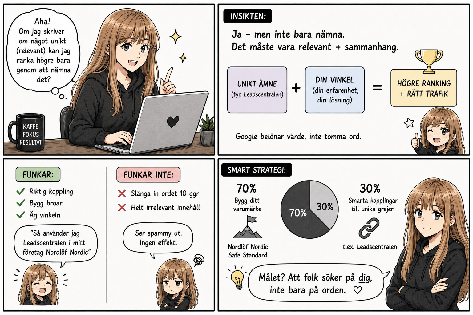 Manga om att blogginlägg kan ranka högt när man skriver om ett tydligt ämne i rätt sammanhang